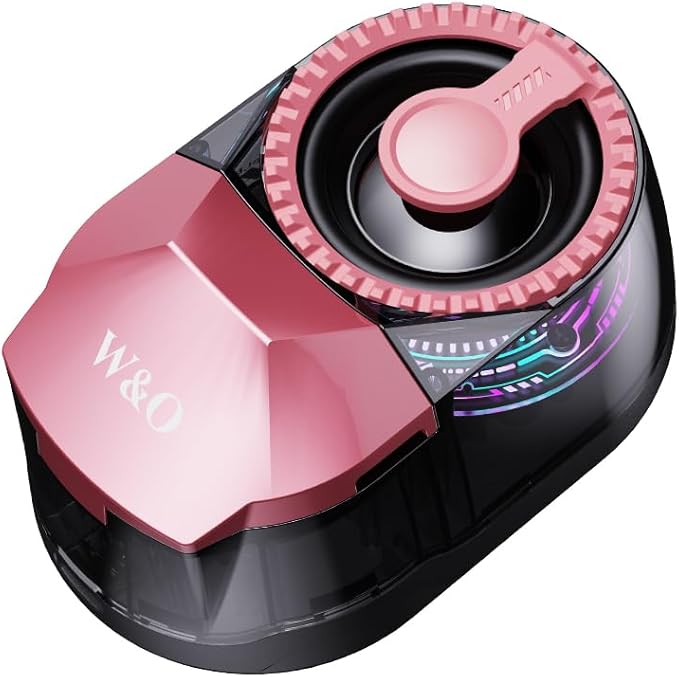 Magnetic Bluetooth Speaker with Wireless Earbuds, Portable Mini Speaker with RGB Lights, Bluetooth 5.4, Magnetic Mount, Pocket Size for Outdoor Sports (Pink)