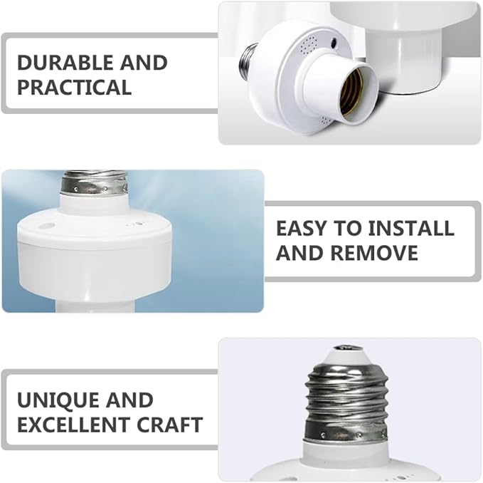Voice Control Lamp Holder Socket for LED Incandescent Bulbs Offline Voice Activation No App Needed Compatible with Power Base Replacement for Home and Workshop Lighting