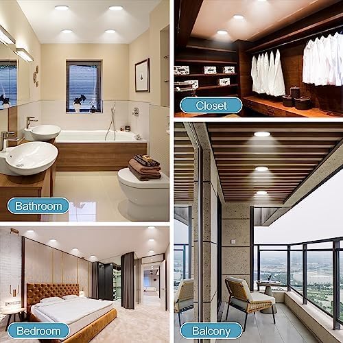 5" Flush Mount Ceiling Light Dimmable, 5000K White LED Ceiling Light Ultra Thin Round Ceiling Light Fixture for Bedroom, Bathroom,Kitchen, Hallway,Basement,Closet,14Pack