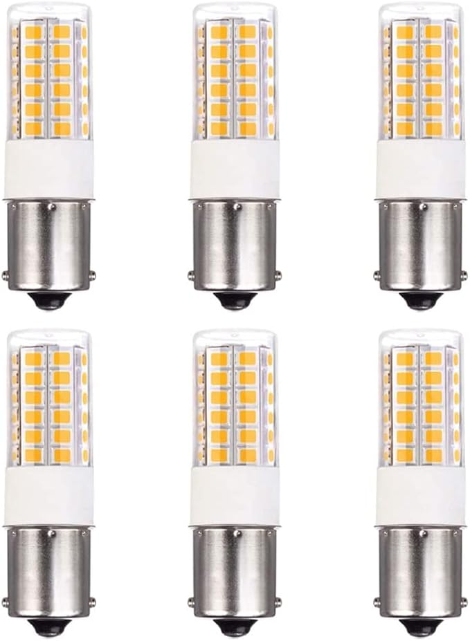 BA15s Single Contact Bayonet LED 12V S8 1141 1156 LED Light Bulb 3W 6000K for Outdoor Landscape Lighting Path Deck Lights RV Lighting White Color 6pcs