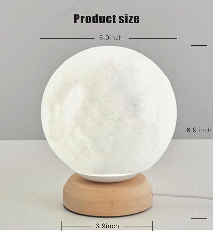 Moon Lamp , 3-Color Temperature Lamp,Bedroom Bedside Night Lights, Dimmable Led Lighting, Table Lamps for Living Room OfficeCreative Home Decor,Valentines Gift for Her Him Kids Women Men Birthday