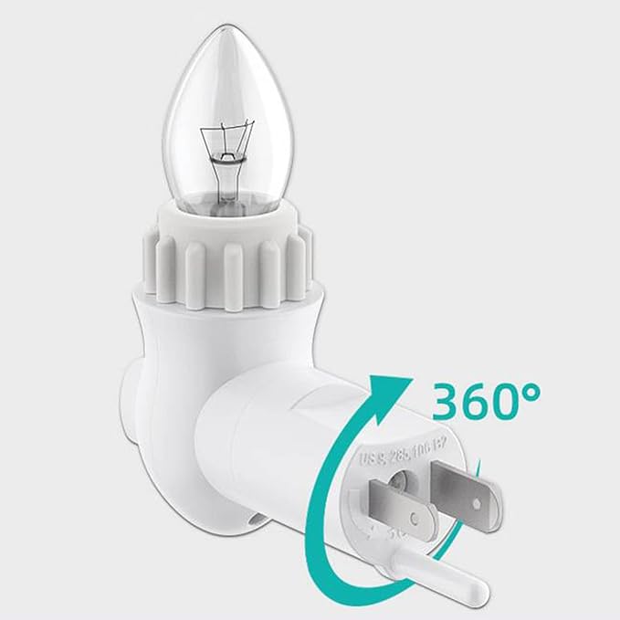 Plug in Night Light Module,Night Light Plug with ON/Off Switch,E12 Base Socket Night Light for Himalayan Crystal Salt Night Light,Wall Light(with Waterproof Gear)