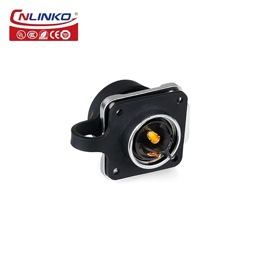 CNLINKO LP-20 Industrial Waterproof Connector IP68 Circular Connector Quick Plugging Aviation Connector Anti-Interference Shell Fast Release Connector M20 2-12 Pin Flange Socket (3 Pin)