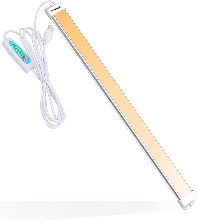 Strip Lights 11.8In Closet Lights, 9W 58 LED Super Bright, Dimming and Color Adjustment，USB Powered LED Light Bar for Room Under Counter Lighting Work Tables Student Dormitory Monitor Light