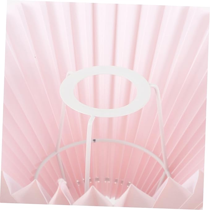 Pleated Pink Lampshade Cover for Table Lamp Decorative Light Accessory Replacement Shade for Bedside Lamps Easy to Install 12-inch Diameter