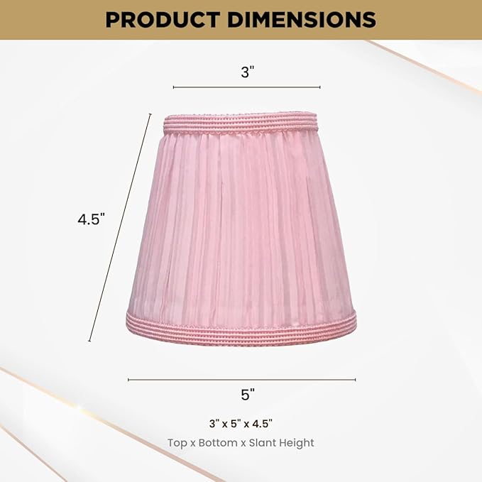 Royal Designs, Inc. CS-1058-5PNK Designer Mushroom Pleat Empire Chandelier Lamp Shade, 3 x 5 x 4.5, Pink