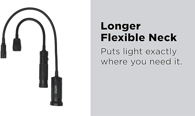 NextLED NT-7647 20-Inch Gooseneck Flashlight with Magnetic Base, Cree LED, Zoomable Lens, IP54 Rating Waterproof. Flexible LED Light, Work Bench, Auto Repair, Grill Light, Inspection