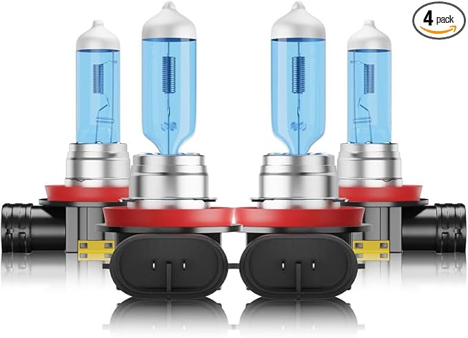 Halogen Headlight Bulbs Fit For Toyota Tacoma 2016-2023, High Low Beam Bulbs Combo, 100W 6000K White 300% Brightness, Plug and Play, 4-Pack