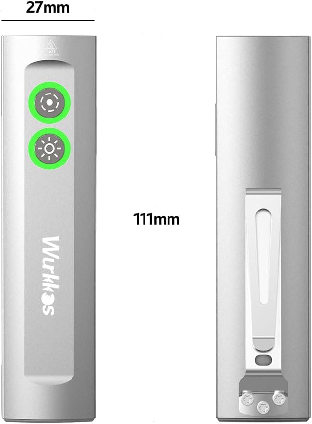 Wurkkos HD01 Flat EDC Flashlight with RGB Light and Green Light, 1200 Lumens Rechargeable EDC Flashlight, Triple Light Sources Pocket Lights, Magnetic Flashlight for Outdoors, Work, Emergency