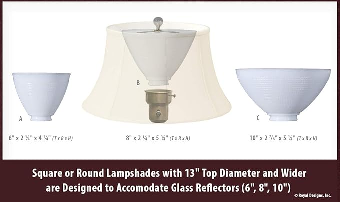 Royal Designs Deep Empire Gather Pleat Basic Lamp Shade, Black, 6 x 12 x 9.25