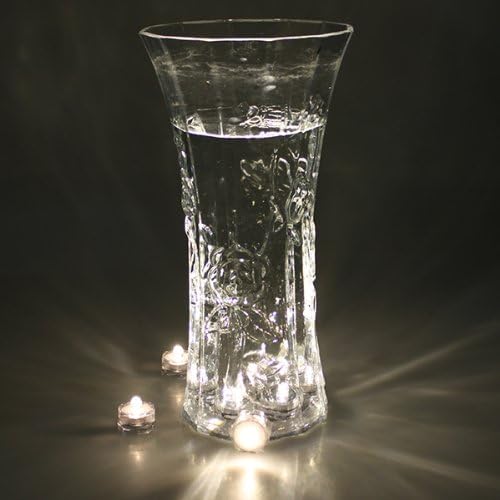 IMAGE 12x LED Waterproof Submersible Tealights Flameless Tealight Battery-Operated Sub Lights for Wedding Christmas Thanksgiving Party Events Home Decor Floral Warm White