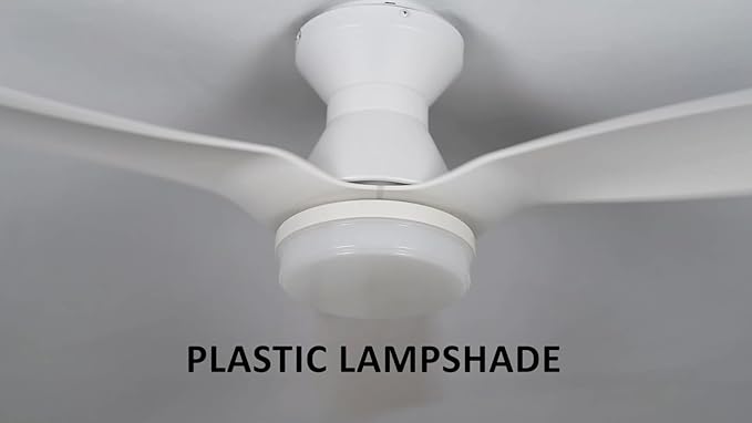 SMAAIR White Ceiling Fans with Lights and Remote, 52 Inch Flush Mount Modern Ceiling Fan with Lights, Quiet DC Motor, 10 Speed Adjustable, Indoor 3 Blade Ceiling Fan for Indoor Bedroom Living Room