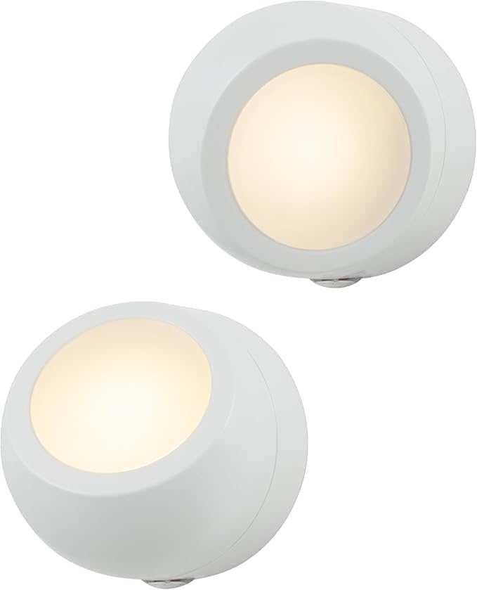 Energizer LED Rotating Night Lights Plug Into Wall Dusk to Dawn Sensor Home Decor Apartment Essentials Ambient Lighting Nightlight 40293 2 Pack