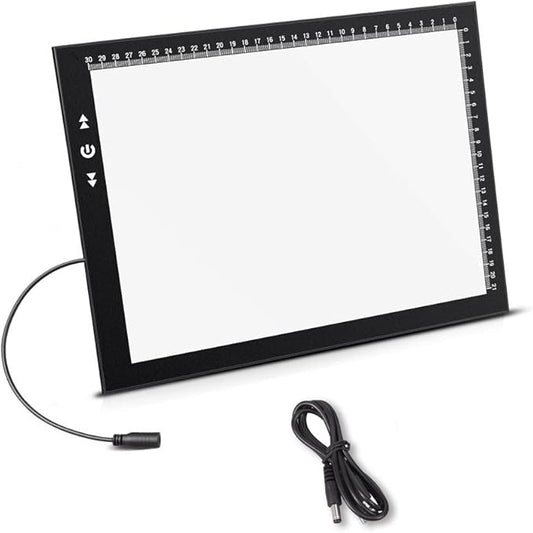 HSK A4 LED Artist tracing Light Box Copy Table, Adjustable High Brightness Light Pad for Tatto Drawing, Sketching, Animation, Diamond Painting Accessories, Without Adapter