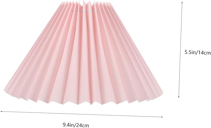 Pleated Pink Lampshade Cover for Table Lamp Decorative Light Accessory Replacement Shade for Bedside Lamps Easy to Install 12-inch Diameter