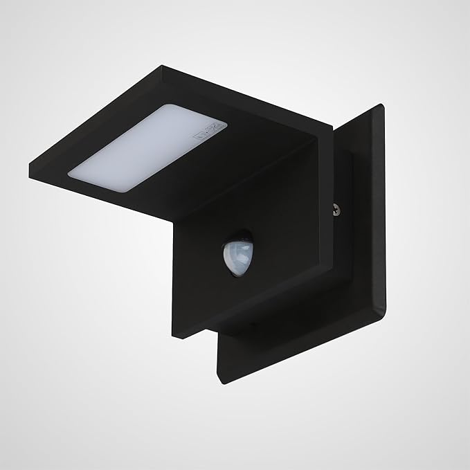Lustrlach Outdoor Wall Light Black LED Exterior Motion Sensor Light Fixture for House Waterproof Wall Mount Porch Light for Garage Outside Garden 10W 3000K