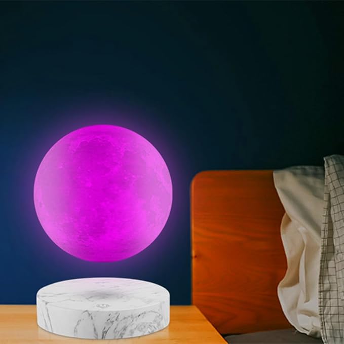 Magnetic Levitating Moon Lamp Rotating Floating Moon Lamp Night Light 16 Colors Moon Levitating Decorative Lamp for Room, Office