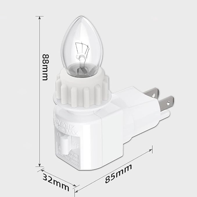 TWDRTDD Night Light Plug in Base, 360° Rotatable Waterpfoof Nightlight with On/Off Switch for Himalayan Salt Wall Lamp,Wall Light (White)