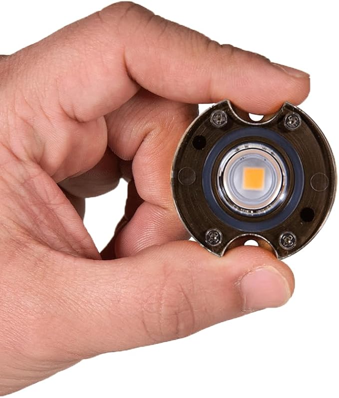 VOLT 12V 1W 2200K Candlelight IP67 Watertight 100 Lumen Solid Brass BuddyPro LED Puck Light for Deck, Step or Hardscape Outdoor Lighting