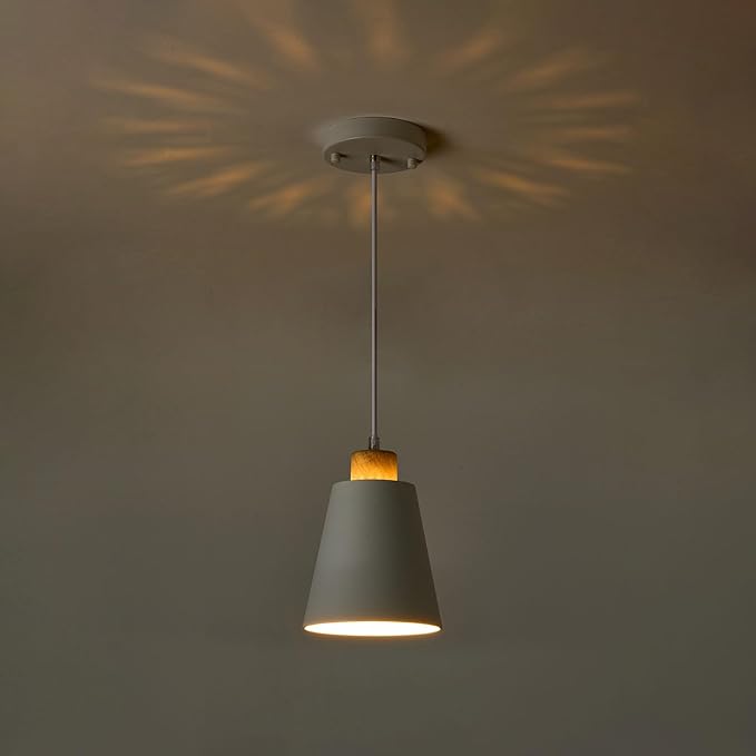 White Pendant Light Kitchen Island Wood Pendant Lighting Mini Modern Hanging Light Small Pendant Light Fixture for Dining Room,Bar,Bedroom,Adjustable Cord,5.94 inch,3 PCS