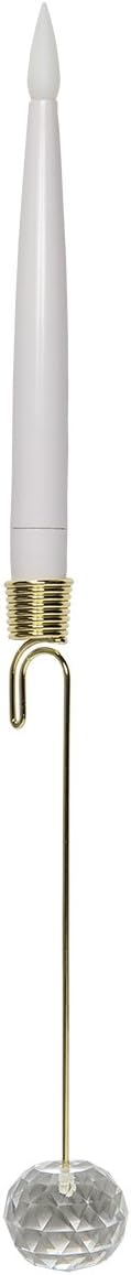Flameless Electric LED Candles – Christmas Tree Lights – Taper Christmas Candles, Battery Operated, Remote Controlled, Set of 10 (6" Taper Candle with 6" Weight, White)