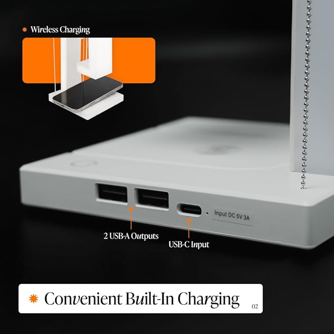 Floating Desk Lamp - Levitating Table Lamp with Wireless Charging and Touch Control Adjustable Lighting Modes - Unique Desk Decor for Office, Bedroom and Living Room - Floating LED Desk Lamp by Tovas