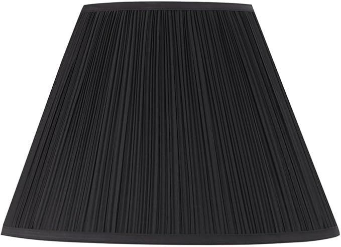 Aspen Creative 33144 Mushroom Pleated Shape Spider Construction Lamp Shade in Black, 9" Top x 18" Bottom x 13" Slant Height