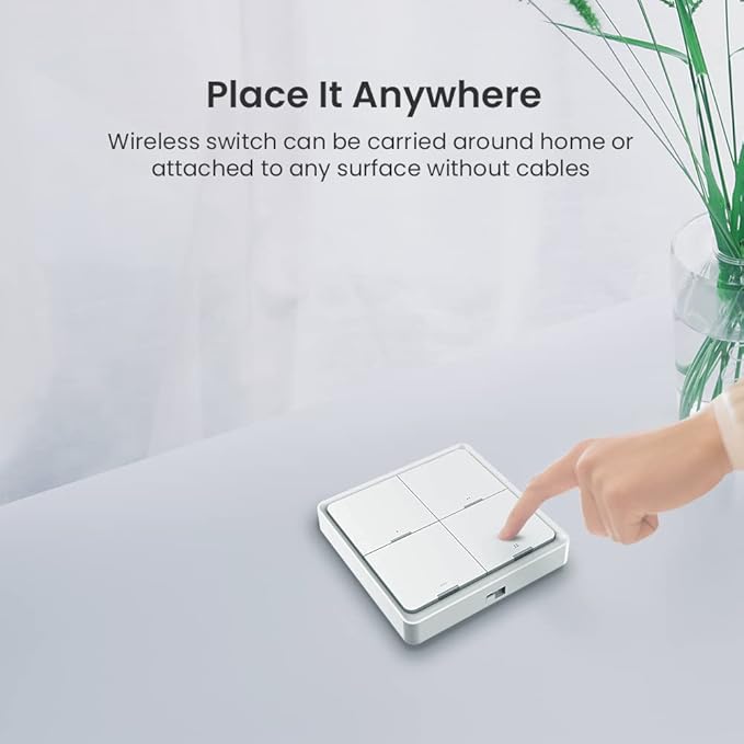 BroadLink Wireless Smart Button Scene Switch for Home Automation, Press Buttons to Activate Scenes