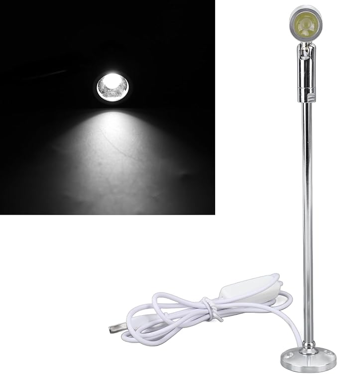 Garosa LED Standing Cabinet Spotlight USB Powered Modern Design Display Gallery Showroom Adjustable Heat Dissipation White Light Spotlight for Retail Store Museum Exhibition