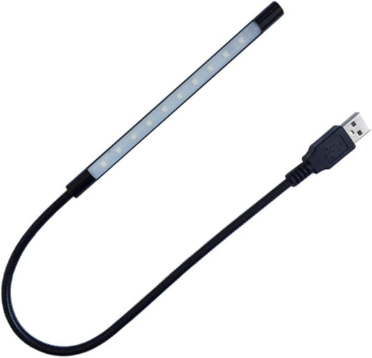 DZYDZR Keyboard Light Laptop Lamp USB LED 5V 1W 10 LED Long Gooseneck Touch Dimmer Lamp (Black)