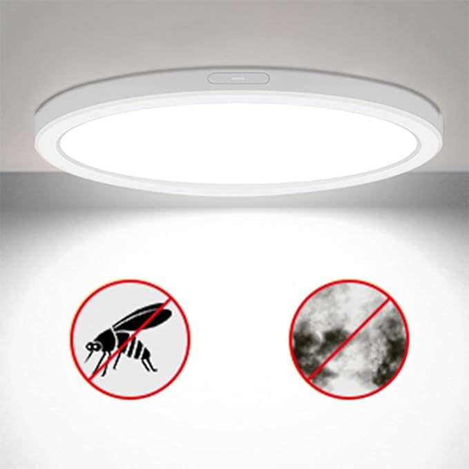 Flush Mount Ceiling Light Fixture - ETL Certified -11 Inch Dimmable 5000K Daylight White LED, 0.63'' Ultra Thin Round Design for Bedroom, Bathroom, Kitchen, Hallway, Basement, Closet (9-Pack)‌