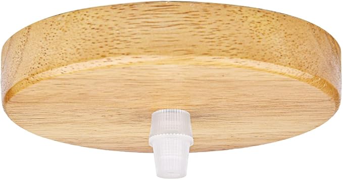 Arturesthome 7" Wood Ceiling Canopy Light Kit Rewind Single Hole with Hardware, Ceiling Plate for Pendant Lighting Chandelier, Screw Fixing on Both Sides