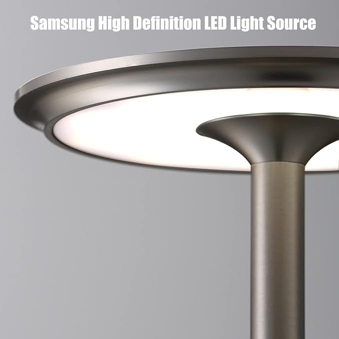 Vintage Aluminum Rechargeable Cordless LED Table Lamp with Dimmable Brightness and 3 Color Temperatures