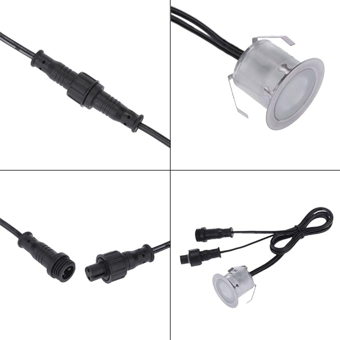 Lixada Recessed LED Deck Light Kit In Ground Outdoor Landscape Light IP67 Waterproof Low Voltage for Outdoor Yard Garden Steps Stair Patio Floor Pool Deck Kitchen Decoration-10 Pack-Natural White