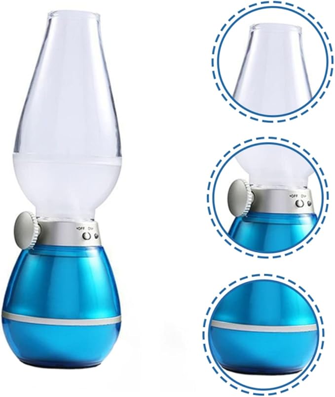 NUOBESTY Vintage Rechargeable Table Lamp LED Light Portable Retro Oil Lantern for Camping and Home Decor Dimmable Brightness Battery Operated Random Color
