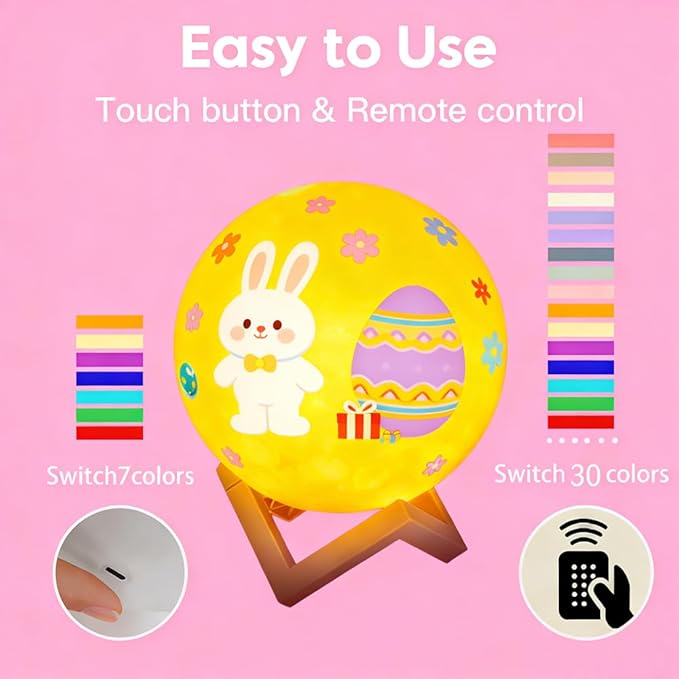 HOLA Paint Your Own Moon Lamp Kit, 2025 Updated USB Rechargeable, DIY Arts Supplies and Crafts Kit, Easter Gifts for Kids Girls Boys Teens, Ages 6 7 8 9 10 11 12 13 14 15 16 Year Old Birthday