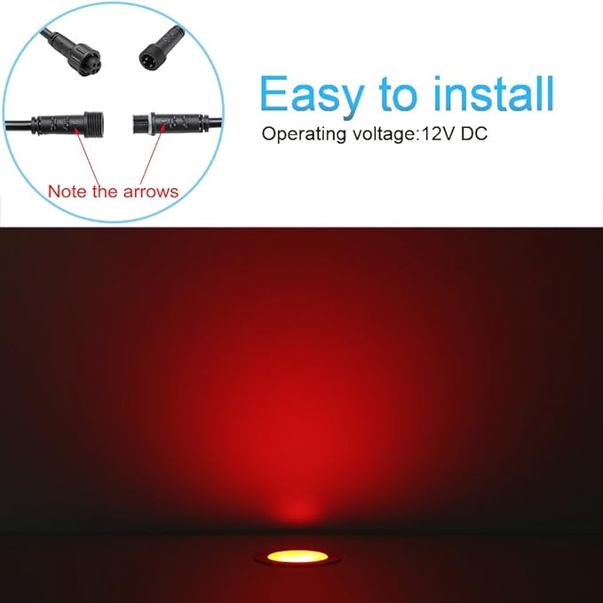 FVTLED LED Deck Light, Φ1.22 Low Voltage LED Deck Lighting RGB & Warm White Recessed Light RGBW Lamp