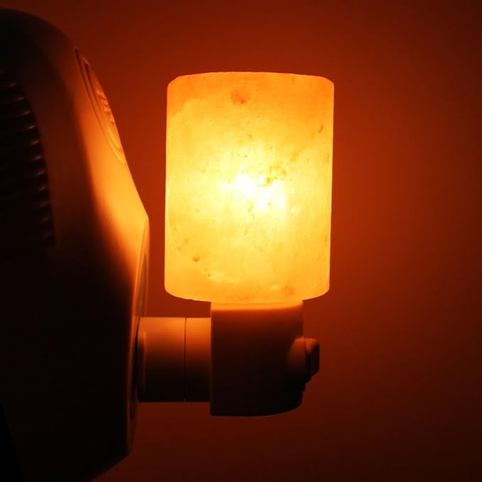 Syntus 2 Pack Himalayan Salt Lamp Natural Crystal Salt Light Glow Hand Carved Night Lights Wall Light, UL Listed Plug for Lighting, Decoration and Air Purifying