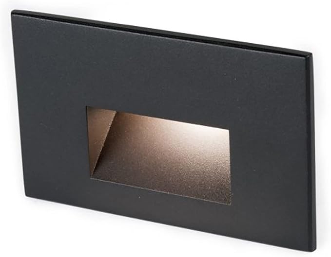 WAC Landscape Lighting, LED 12V Horizontal Indoor or Outdoor Step and Wall Light 3000K Warm Built-in LED in Black