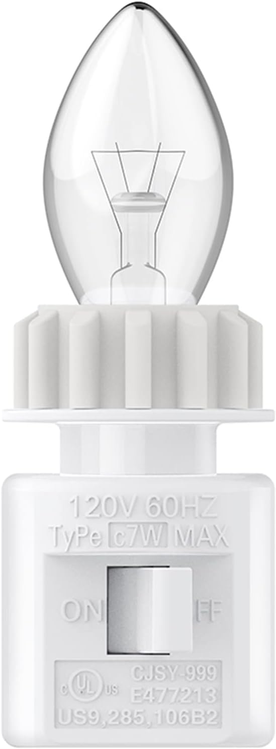 TWDRTDD Night Light 2 Pin Plug in Base, 360° Rotatable Waterpfoof Nightlight with On/Off Switch for Himalayan Salt Wall Lamp (White)