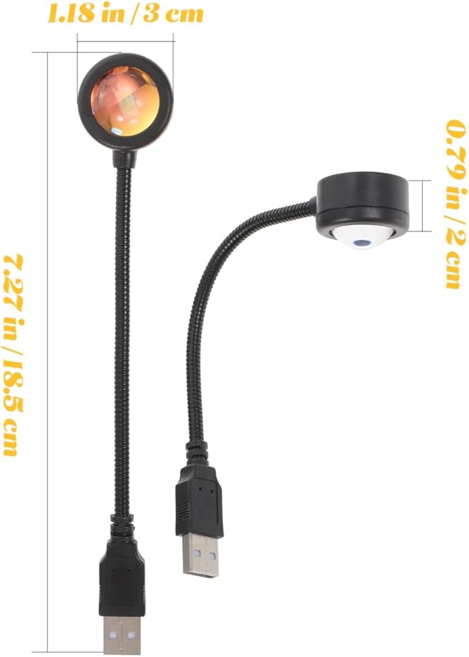 CHILDWEET 2Pcs Led Sunset Projection Lamp USB Night Light for Home Party and Bedroom Sunset Lamp Projector for Romantic Atmosphere and Relaxation
