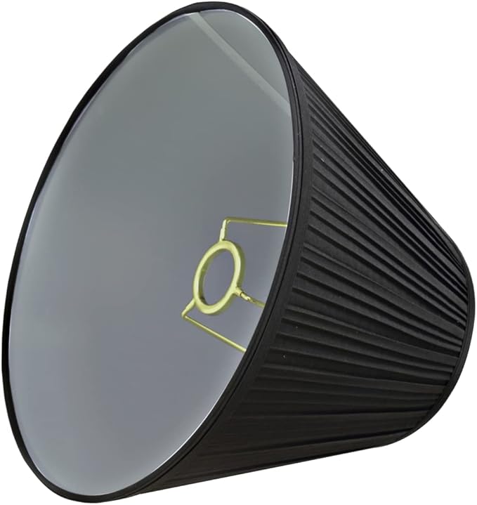 Aspen Creative 59102A Empire Uno Lamp Shade in Black, 5" Top x 10" Bottom x 8" Slant Height, Slip UNO 33mm