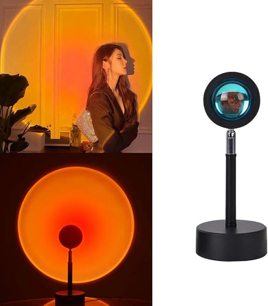 Eternal Sunset Projection LampRomantic Display in Party Bedroom Living Room, Sunset Projector for Living Room Bedroom Hotel Restaurant Decor Live Stream Ins Photography TikTop (Sunset red)