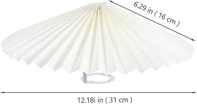 12.20 Inch Pleated Fabric Umbrella Lampshade with Rotatable Iron Frame Soft Light Diffuser Table Lamp Shade for Home Decoration