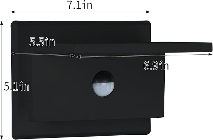Lustrlach Outdoor Wall Light Black LED Exterior Motion Sensor Light Fixture for House Waterproof Wall Mount Porch Light for Garage Outside Garden 10W 3000K