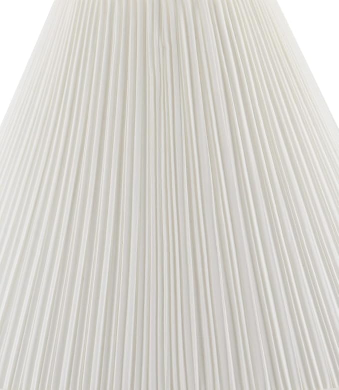 Aspen Creative 33166, Mushroom Pleated Traditional Powder White Spider Lamp Shade, 6-1/2" Top x 15" Bottom x 11" Slant