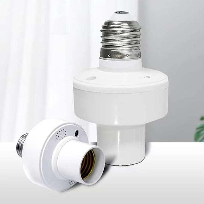 Voice Control Lamp Holder Socket for LED Incandescent Bulbs Offline Voice Activation No App Needed Compatible with Power Base Replacement for Home and Workshop Lighting