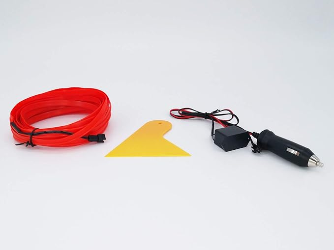 ABALDI El Wire Neon Light, Car Interior LED Lights for Xmas Halloween Christmas Car Interior Decoration(3m/9ft,Red)
