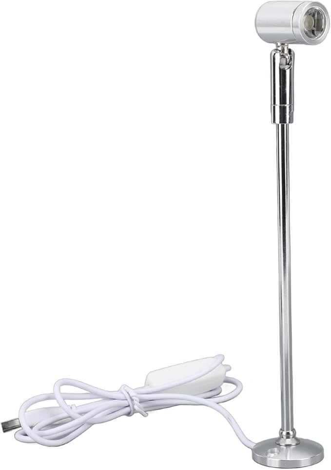 Garosa LED Spotlight USB Powered Modern Cabinet Standing Display Light Adjustable for Jewelry Showcase Showroom Gallery(Warm Light)