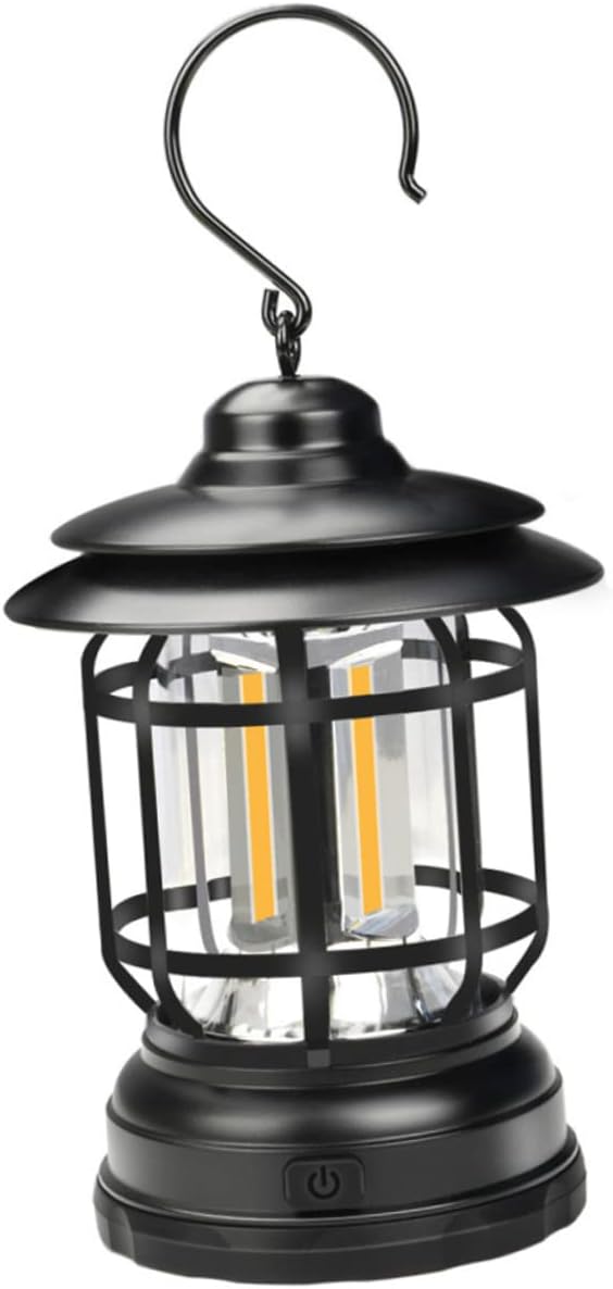 balacoo Solar-Powered Camping Light Cordless Lantern Portable Tent Lamp Outdoor Lighting Battery Operated Vintage Design for Hiking Hunting Emergency